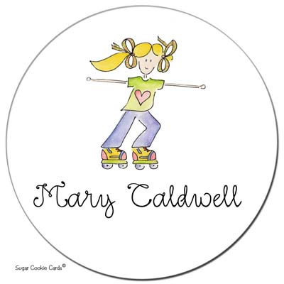 Sugar Cookie Gift Stickers - Skater Girl Sugar Cookie Gift Stickers - Skater Girl